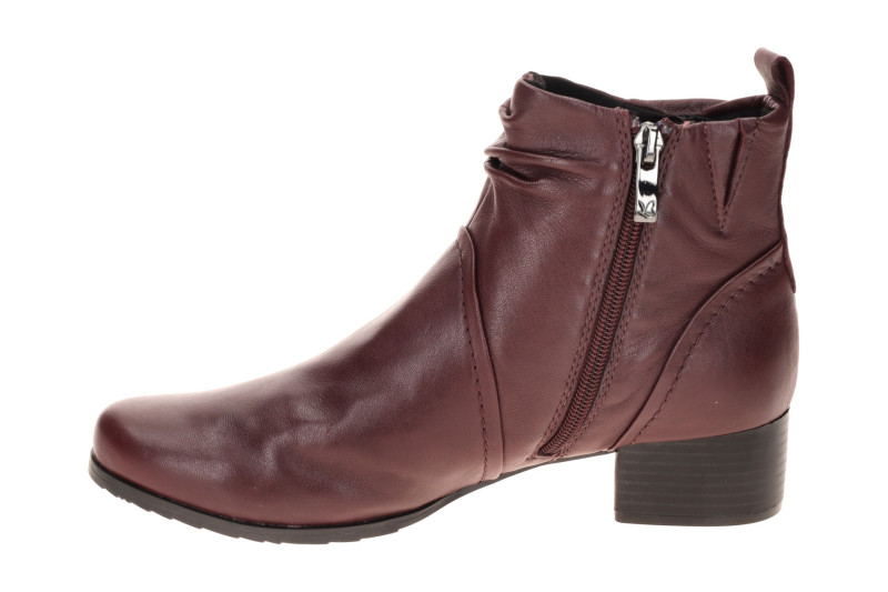 Caprice Stiefelette Ankle Boot rot bordo gerafft 25358