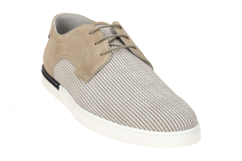 Floris van Bommel De Dekker Schuhe beige weiß gestreift 30288