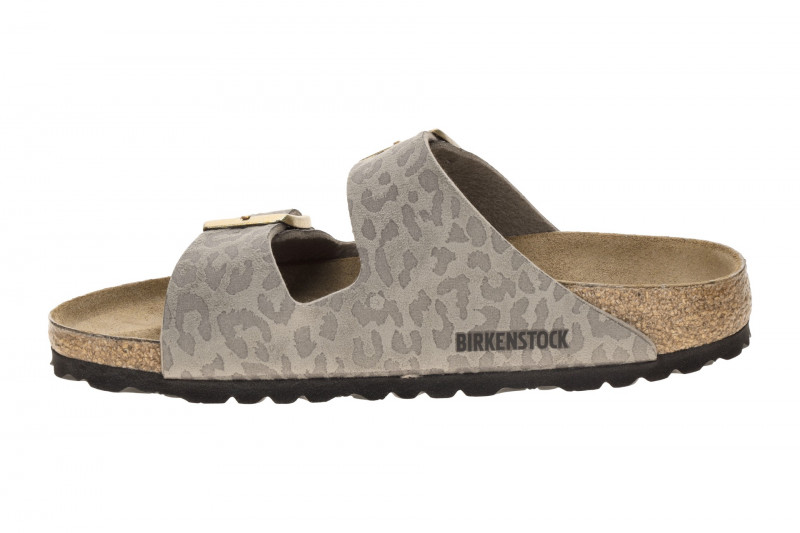 Birkenstock Arizona Pantolette taupe grau Leo SCHMAL 1031941