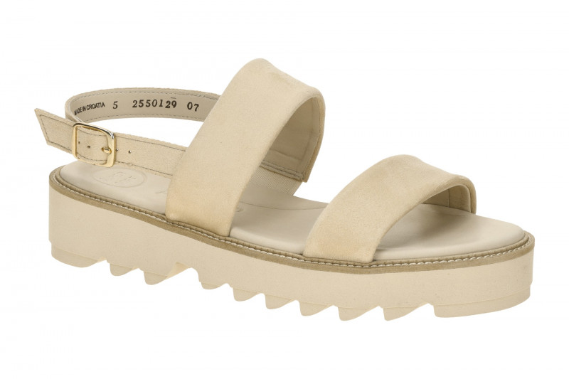 Paul Green Plateau Sandalen beige sand Velour 6214