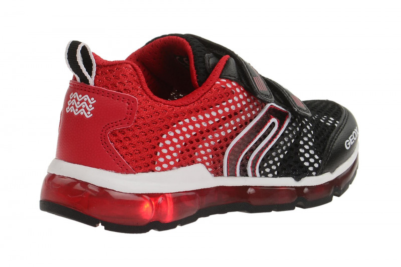 Geox Android Schuhe schwarz rot Blinker J6244C