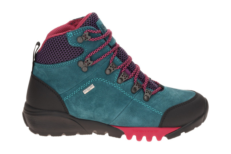 Waldläufer Amiata Stiefelette blau lila H-Weite wasserdicht