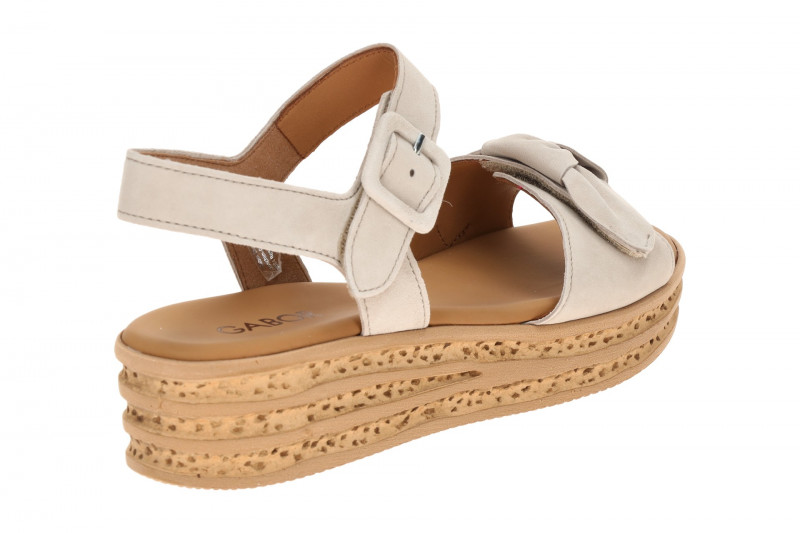 Gabor Plateau Sandalen grau Velour 84.553.12