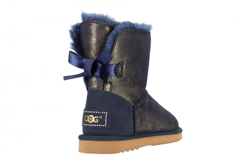 Oog Stiefel blau gold Kurzschaft Boots B066