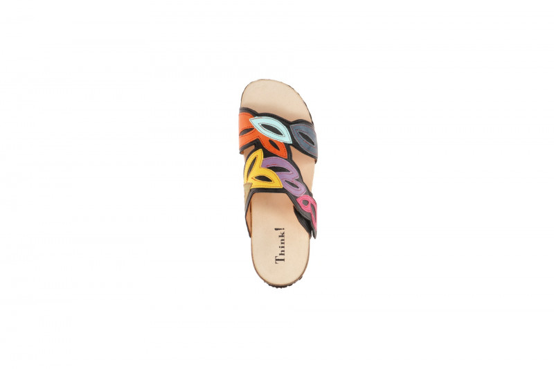 Think Mizzi Pantoletten schwarz bunt Oval 1283