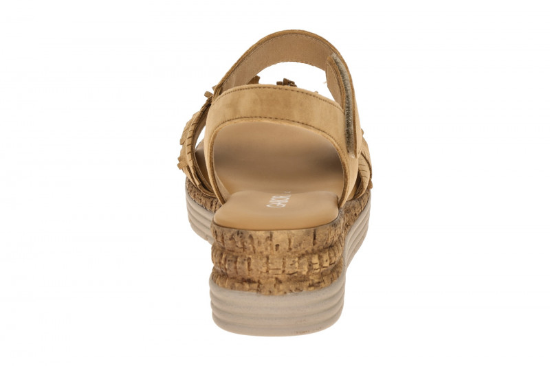 Gabor Keil Sandale braun Velour Fransen 82.704.35