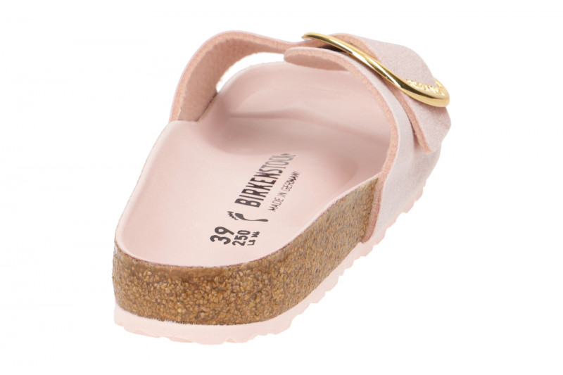 Birkenstock Madrid Big Buckle Pantolette rosa Samt Schmal 1023564