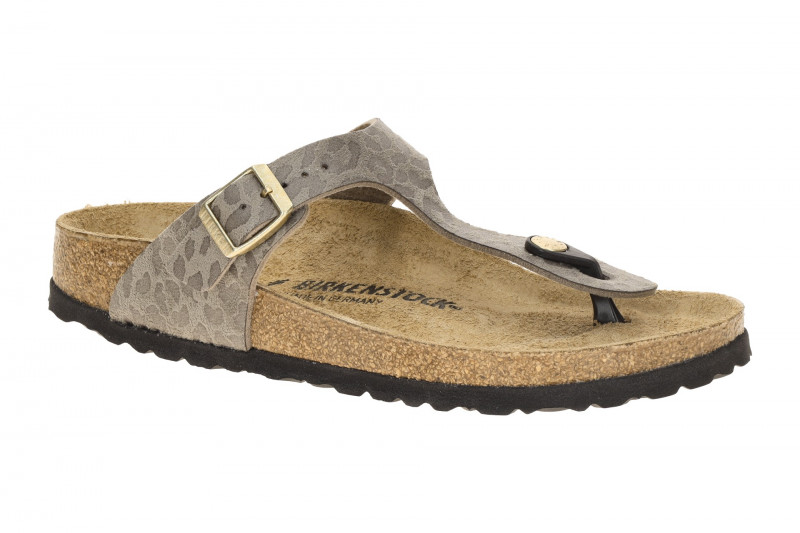 Birkenstock Gizeh Pantolette taupe grau Leo SCHMAL 1032054