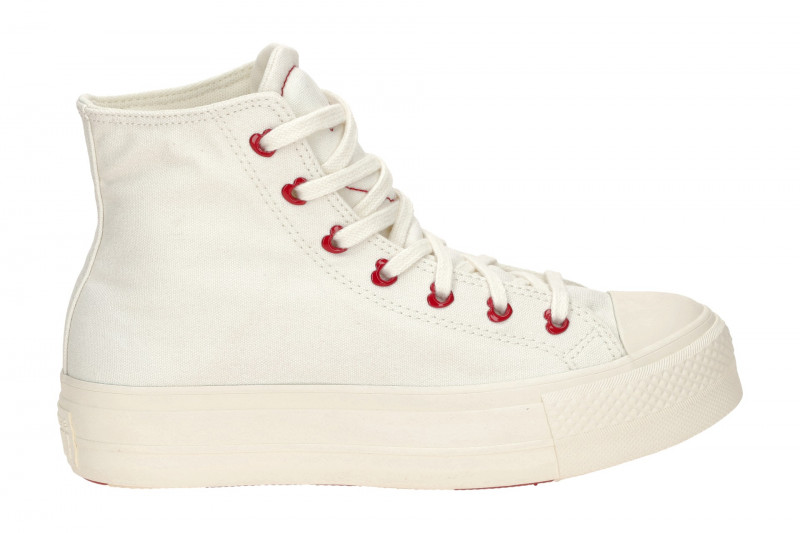 Converse Schuhe Chuck Taylor All Star Hi Plateau weiß Herz