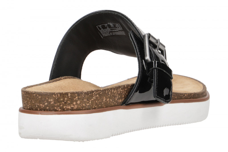 Clarks Elayne Step Pantolette Zehentrenner schwarz Lack