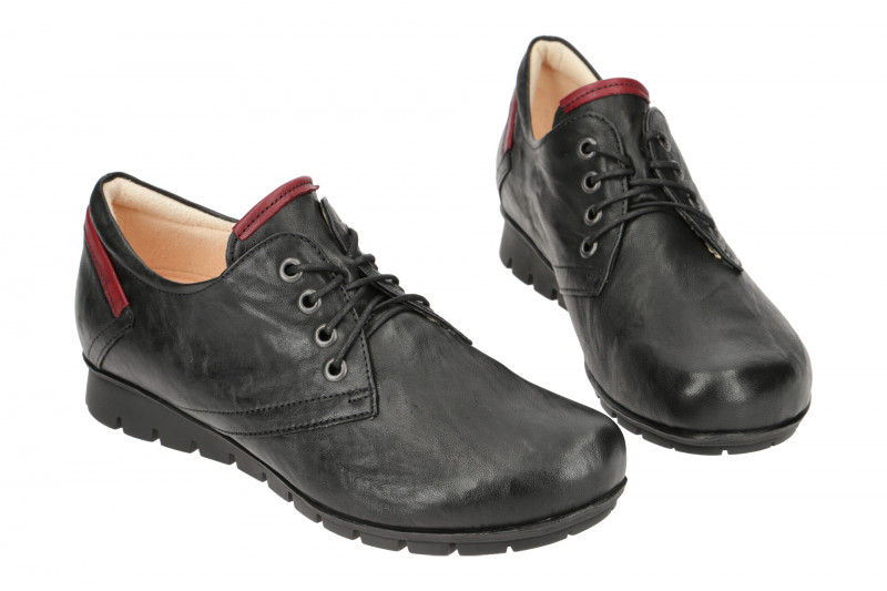 Think Menscha Schuhe schwarz Leder Schnürschuhe