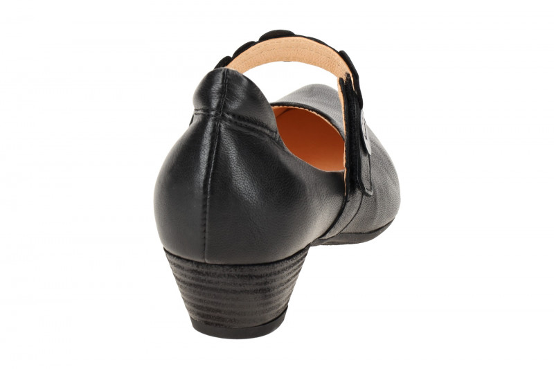 Think Aida Riemchen Pumps schwarz Lack-Punkte