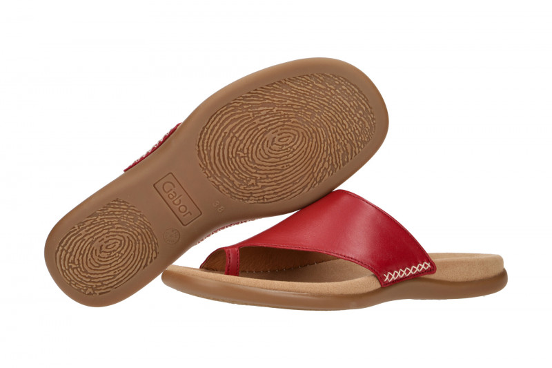 Gabor Pantolette rot Nappa Zehentrenner