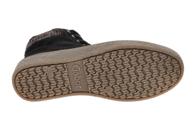 Gabor Stiefelette schwarz Velour H-Weite 72.835.47