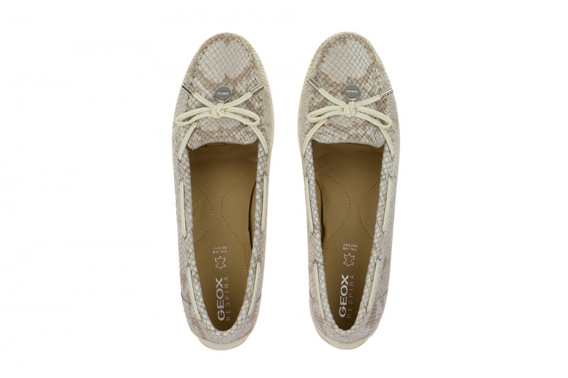 Geox Mokassin Yuki Slipper weiß pyton D3255A