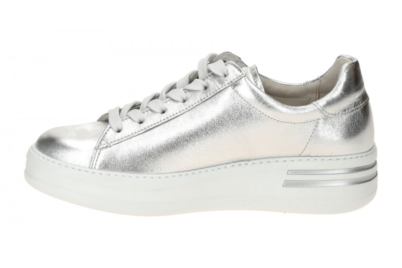 Gabor comfort Schuhe Sneakers silber grau metallic 86.395.10