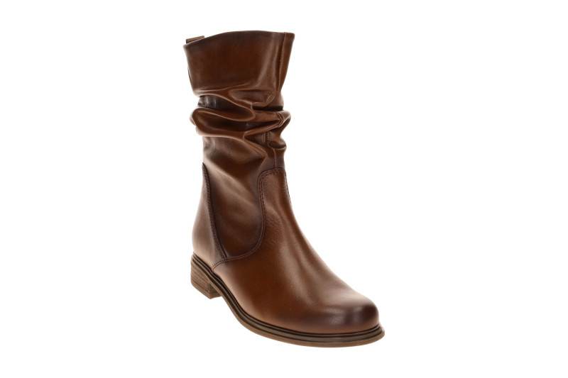 Gabor Stiefel braun Glattleder gerafft Nappa 8040.02.006