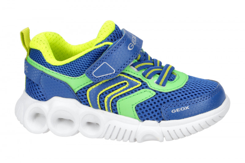 Geox Wroom Kinder Schuhe blau grün Lights J25GAB