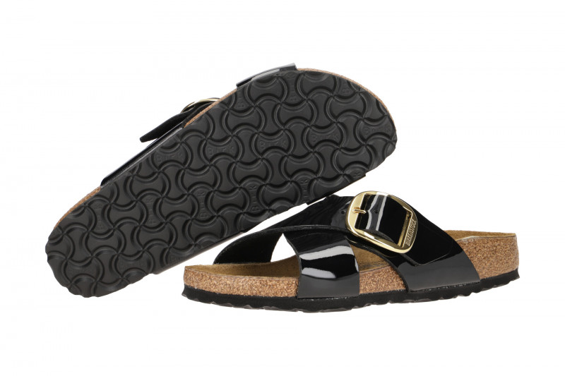 Birkenstock Siena Big Buckle Pantolette schwarz Lack 1021296