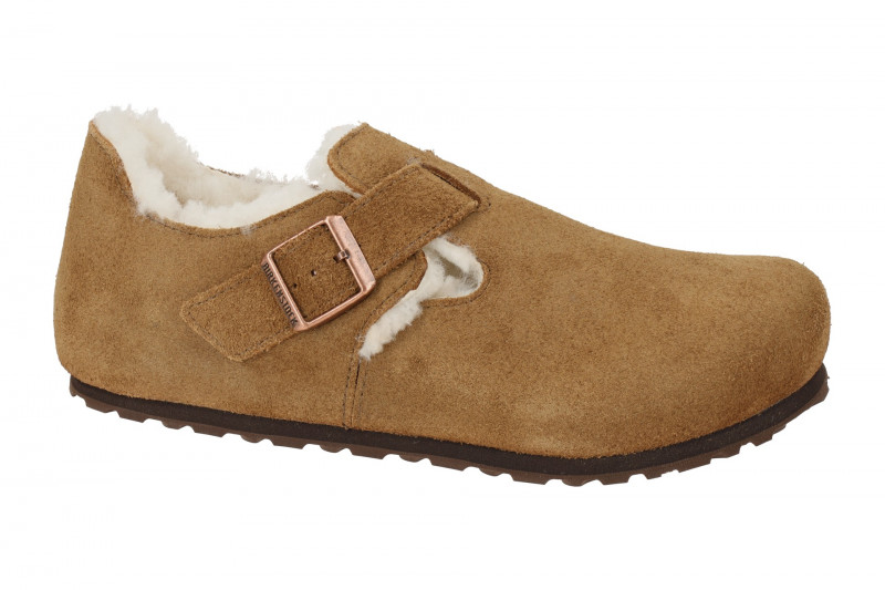 Birkenstock London Shearling Schuhe braun Normal-Weit 1014962