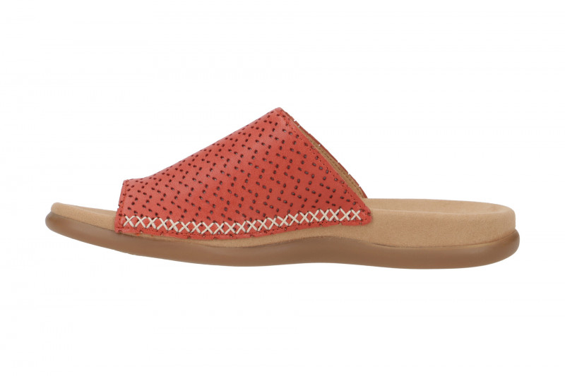Gabor Zehentrenner Pantolette rot Nappa Stamp
