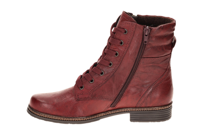 Gabor Fashion Stiefelette rot Glattleder Used Look 8023.02.004
