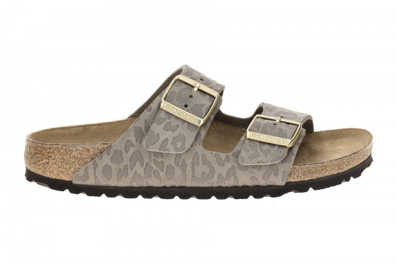 Birkenstock Arizona Pantolette taupe grau Leo SCHMAL 1031941