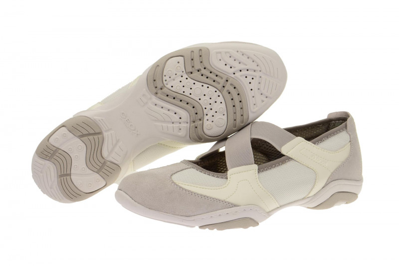Geox Arrow Ballerina weiß hellgrau D5220A 01422 C1352