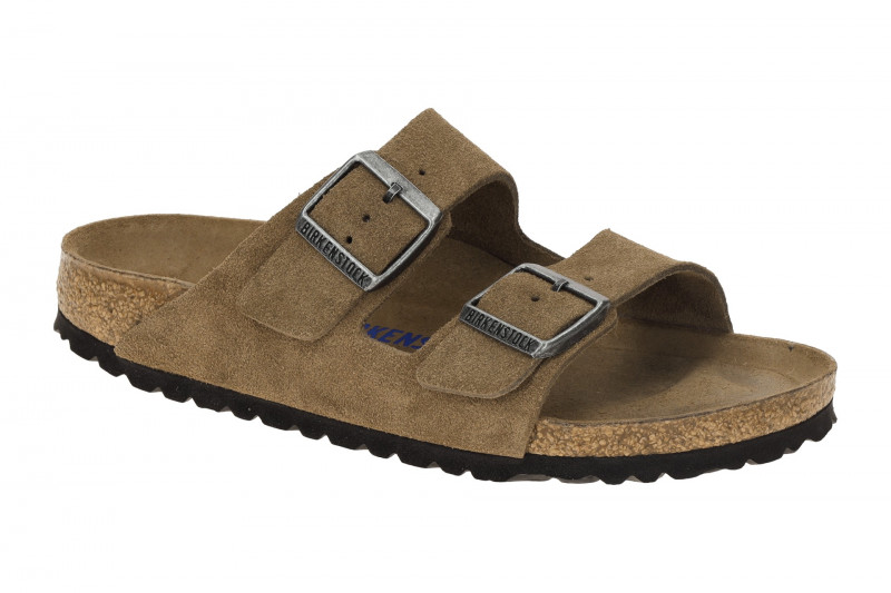 Birkenstock Arizona Pantolette braun dark-tea SCHMAL Weichbettung 1030865