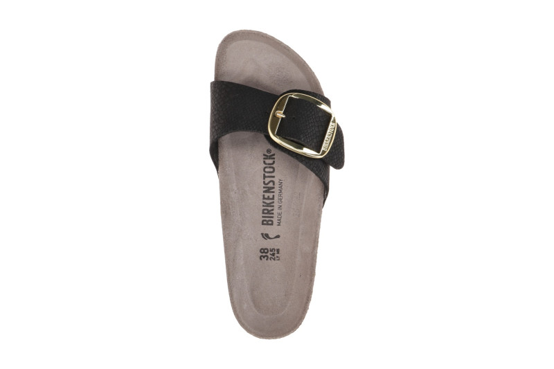Birkenstock Madrid Big Buckle Pantolette schwarz Python Schmal 1032965