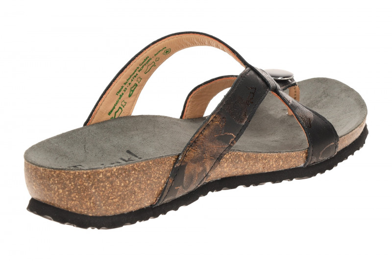 Think Julia Pantolette Zehentrenner schwarz metallic Druck 1315