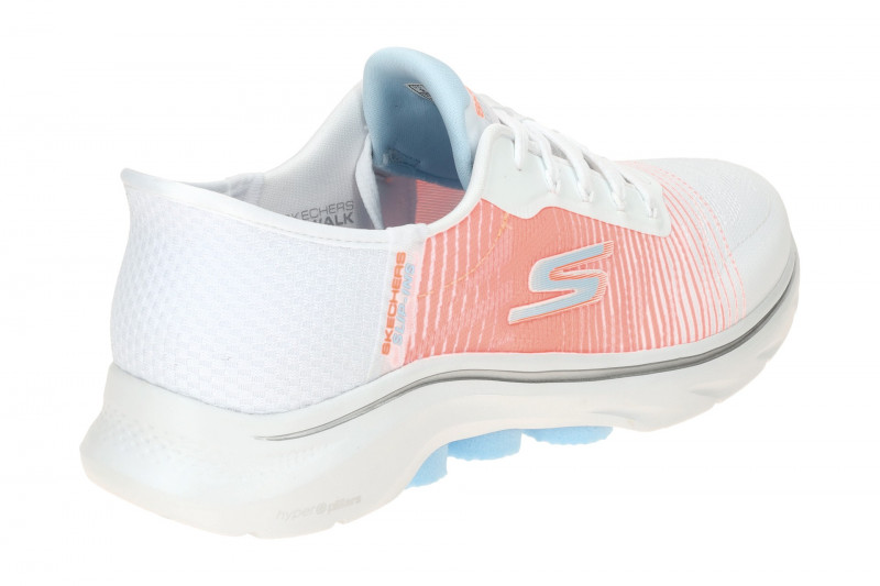 Skechers Go Walk 7 Schuhe weiß rosa Slip-In Sneaker 125250