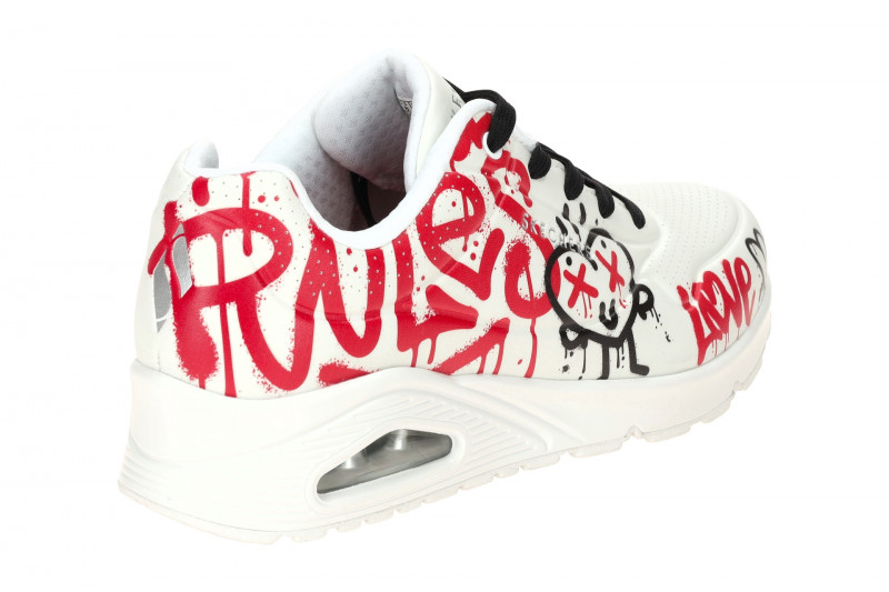 Skechers Uno Schuhe weiß rot Graffiti 177082