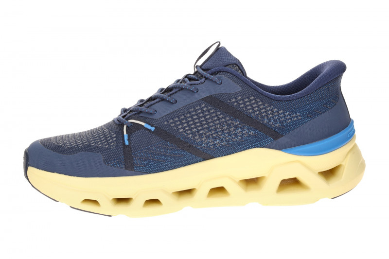 Skechers Glide Step Schuhe blau gelb Herren Slip-Ins 233023
