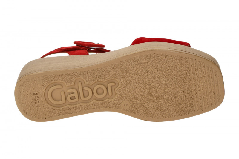 Gabor Fashion Keil Sandalen rubin rot Samt 44.531.15
