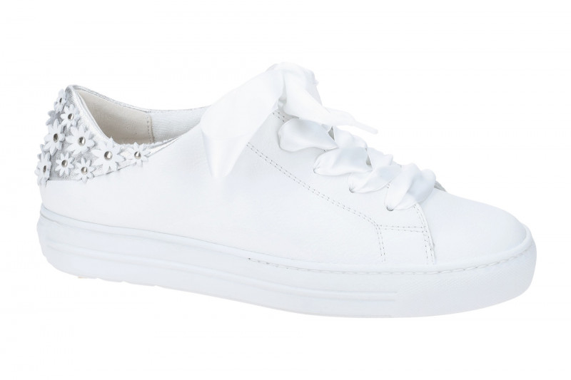 Paul Green Sneaker Schuhe weiß silber Blüten 5260