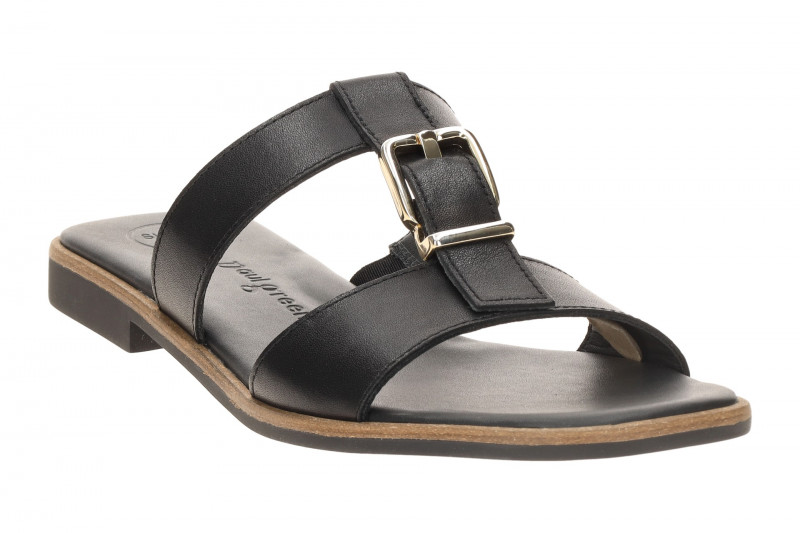 Paul Green Pantolette schwarz Schnallen-T-Steg 6188