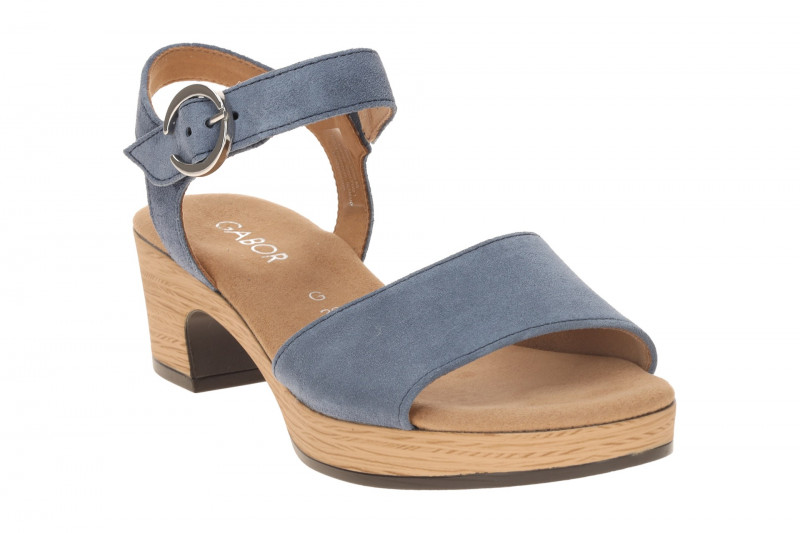Gabor Plateau Sandalette jeans blau Velour 82.071.26
