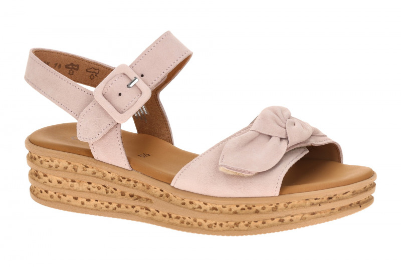 Gabor Fashion Plateau Sandalen rosa Velour 84.553.10