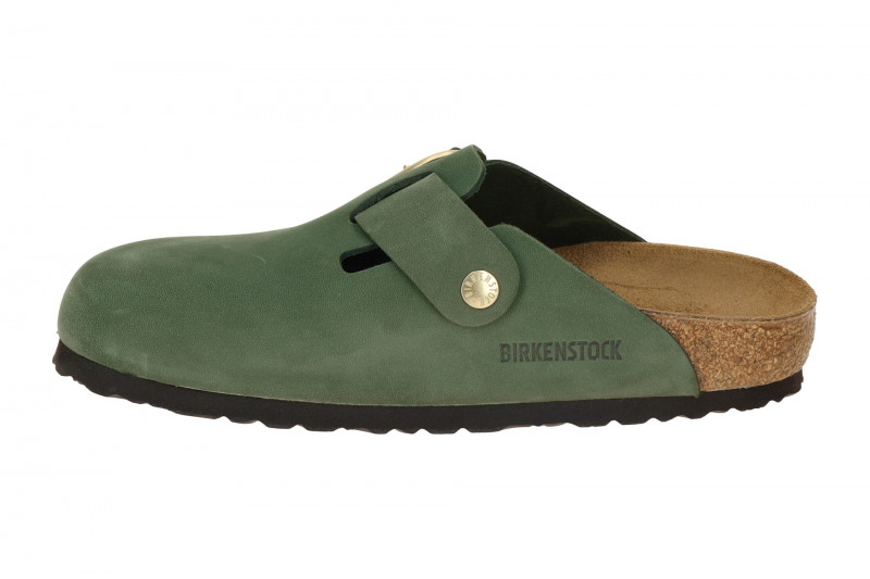 Birkenstock Boston Big Buckle Clogs Pantoletten grün thyme SCHMAL 1028033