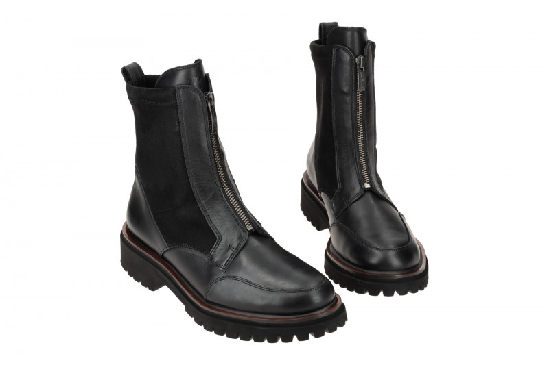 Paul Green 8034 Stiefeletten Boots schwarz Front-Zip