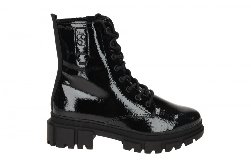 s.Oliver Stiefeletten Damen schwarz Lace Up Boots Lack 5-25214