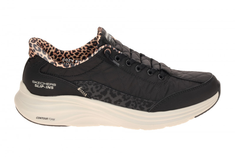 Skechers Contour Foam Schuhe schwarz Leo Damen Slip-Ins 150419