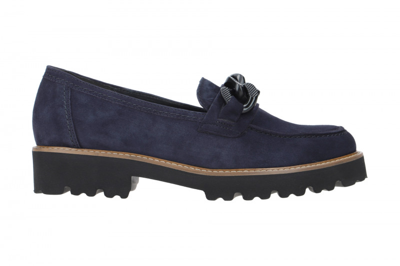 Gabor Fashion Schuhe Slipper blau Velour 75.240.36