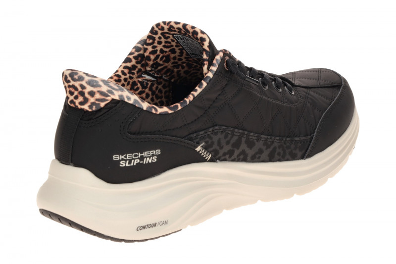 Skechers Contour Foam Schuhe schwarz Leo Damen Slip-Ins 150419