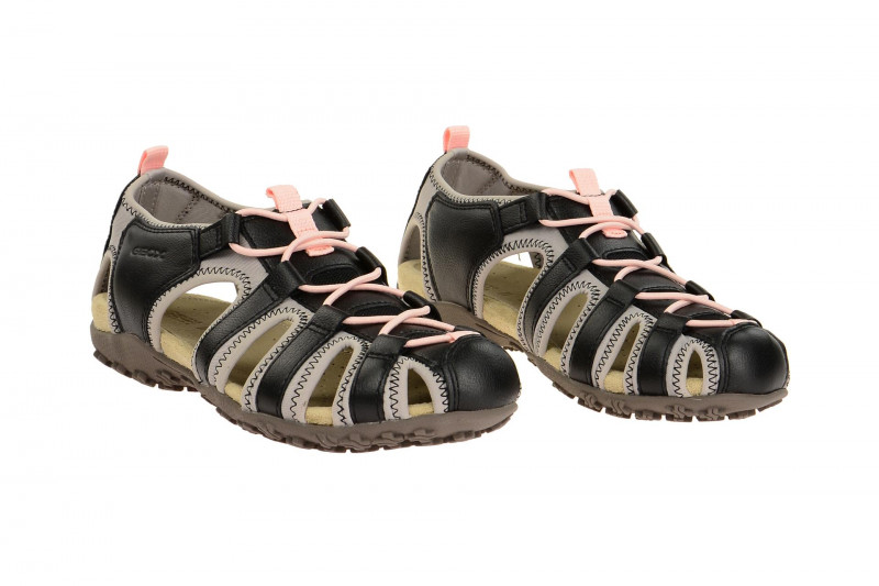 Geox Sandale Strel schwarz rosa Gr 35