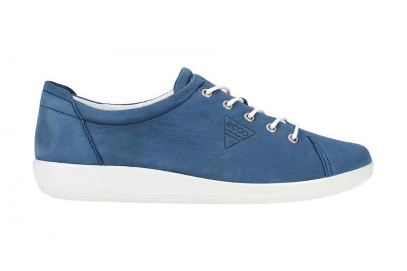 Ecco Soft 2 Schuhe blau weiß Damen Sneakers