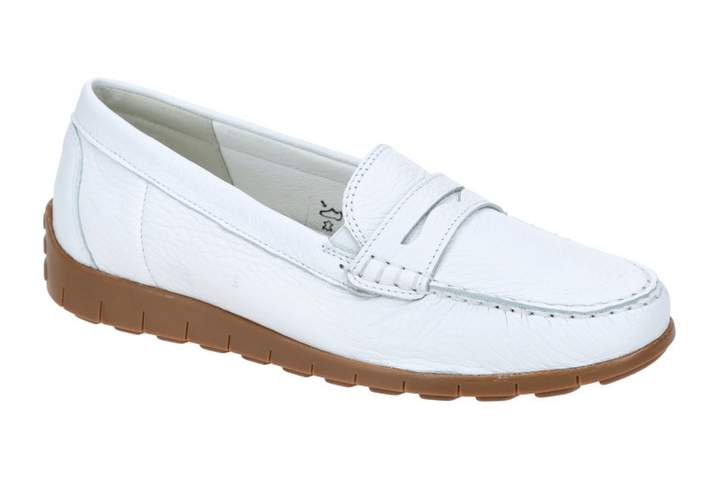 Waldläufer Lucy Slipper Mokassin weiß H-Weite 785502