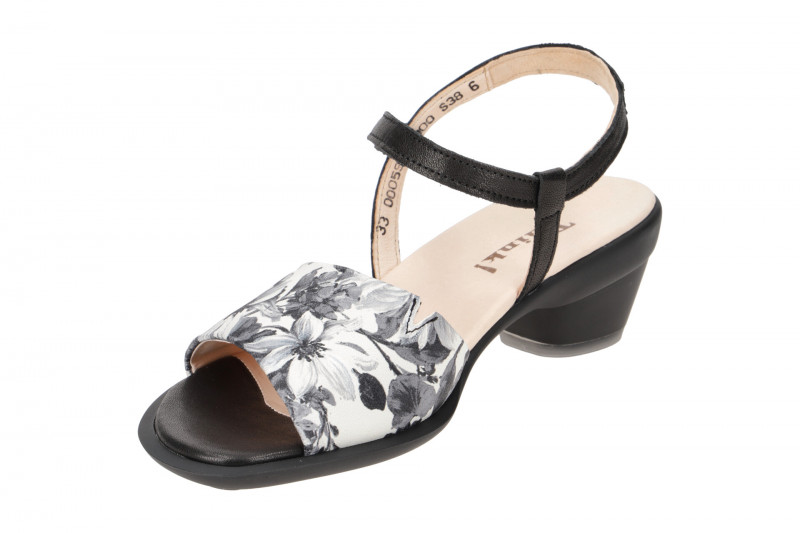 Think Zaza Sandalette schwarz weiß Blumen 596