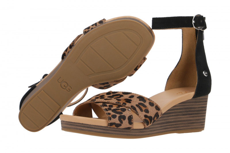 UGG Eugenia Leopard Sandale braun schwarz 1119731